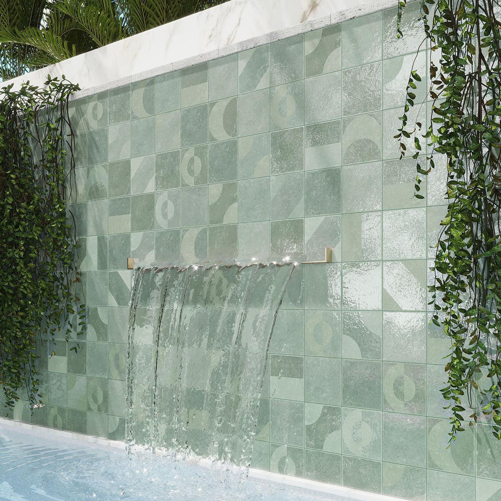 Formidus Sage Deco Square 8x8 Porcelain Tile | Tile Club