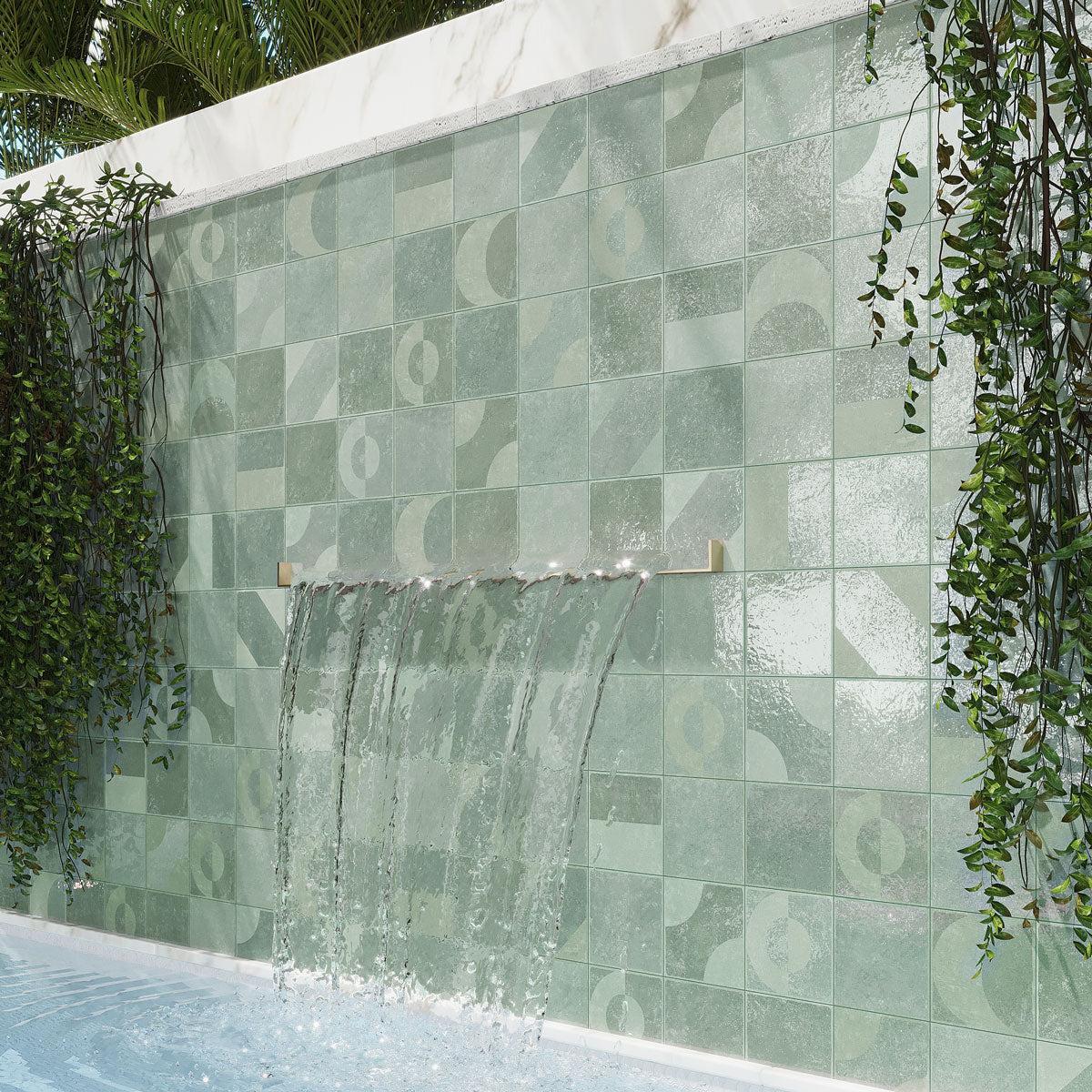 Formidus Sage Deco Square 8x8 Porcelain Tile | Tile Club