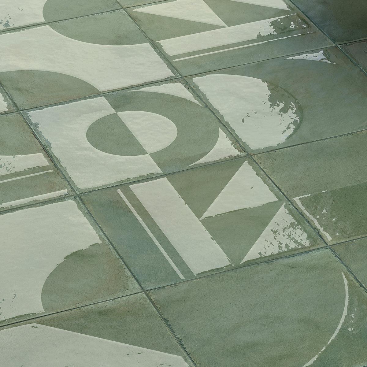 Formidus Sage Deco Square 8x8 Porcelain Tile | Tile Club