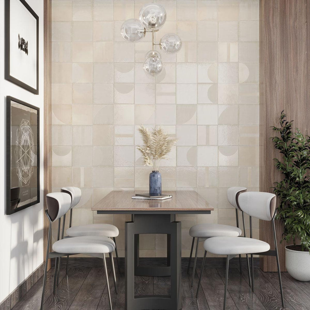 Formidus Sand Deco Square 8x8 Porcelain Tile | Tile Club