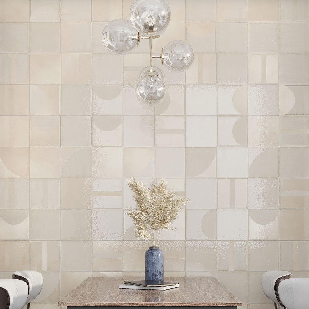 Formidus Sand Deco Square 8x8 Porcelain Tile