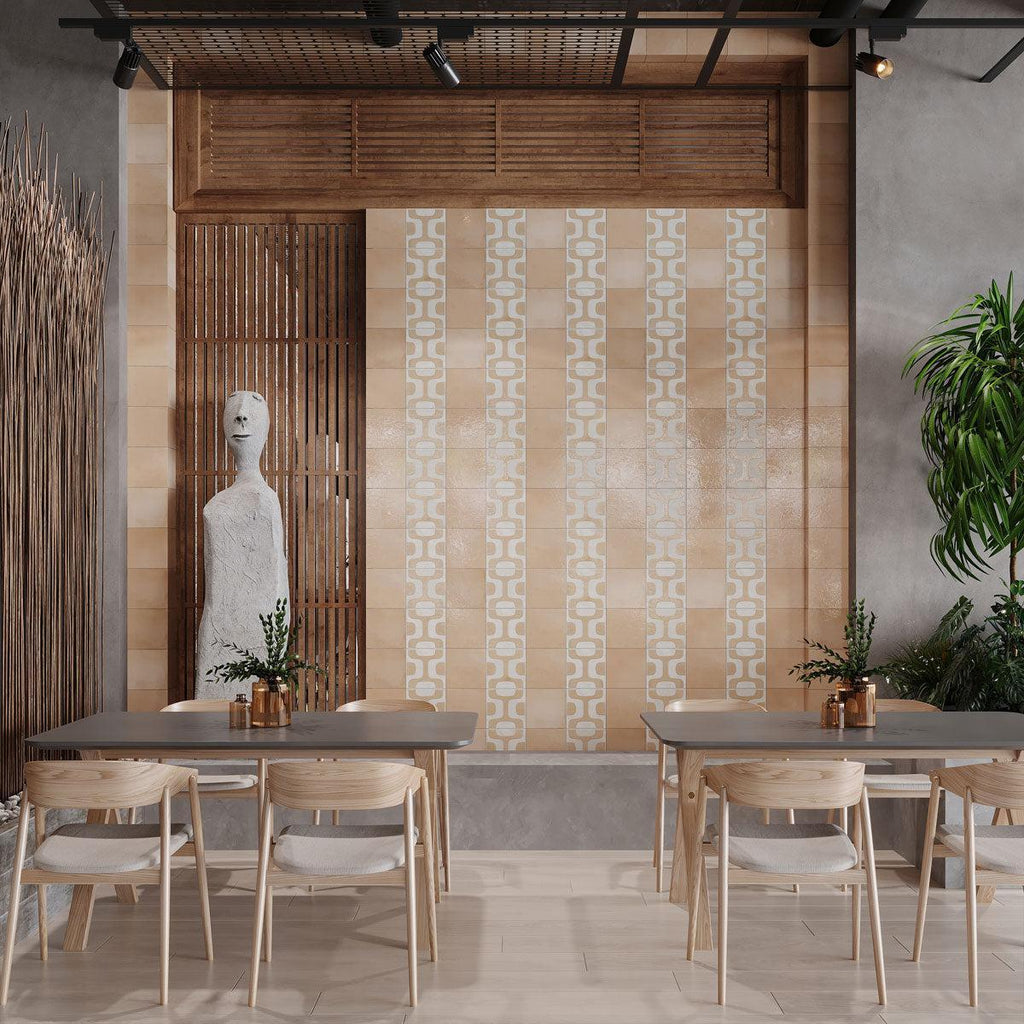 Formidus Terracotta Deco Square 8x8 Porcelain Tile | Tile Club