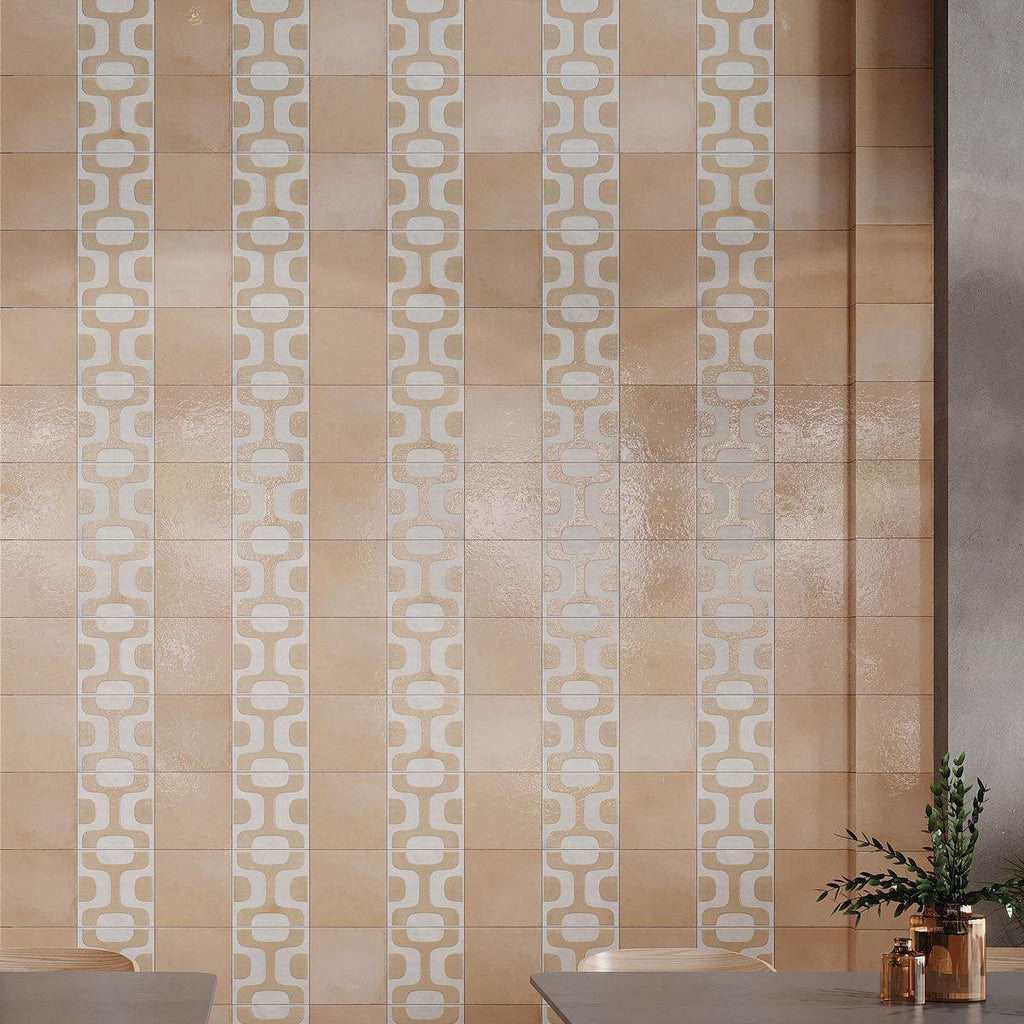 Formidus Terracotta Deco Square 8x8 Porcelain Tile