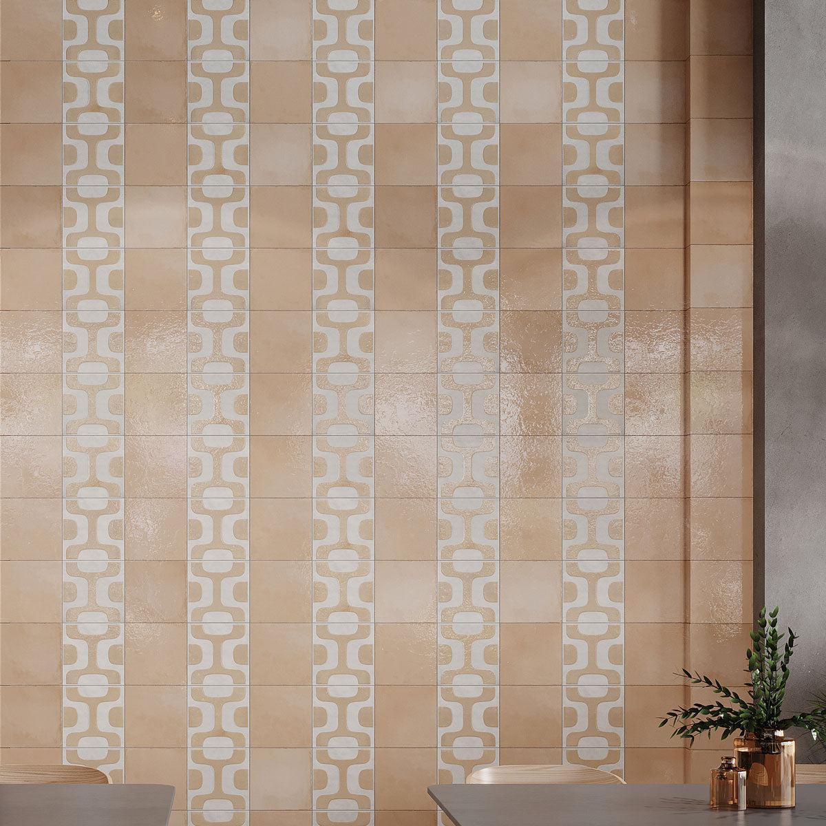 Formidus Terracotta Deco Square 8x8 Porcelain Tile