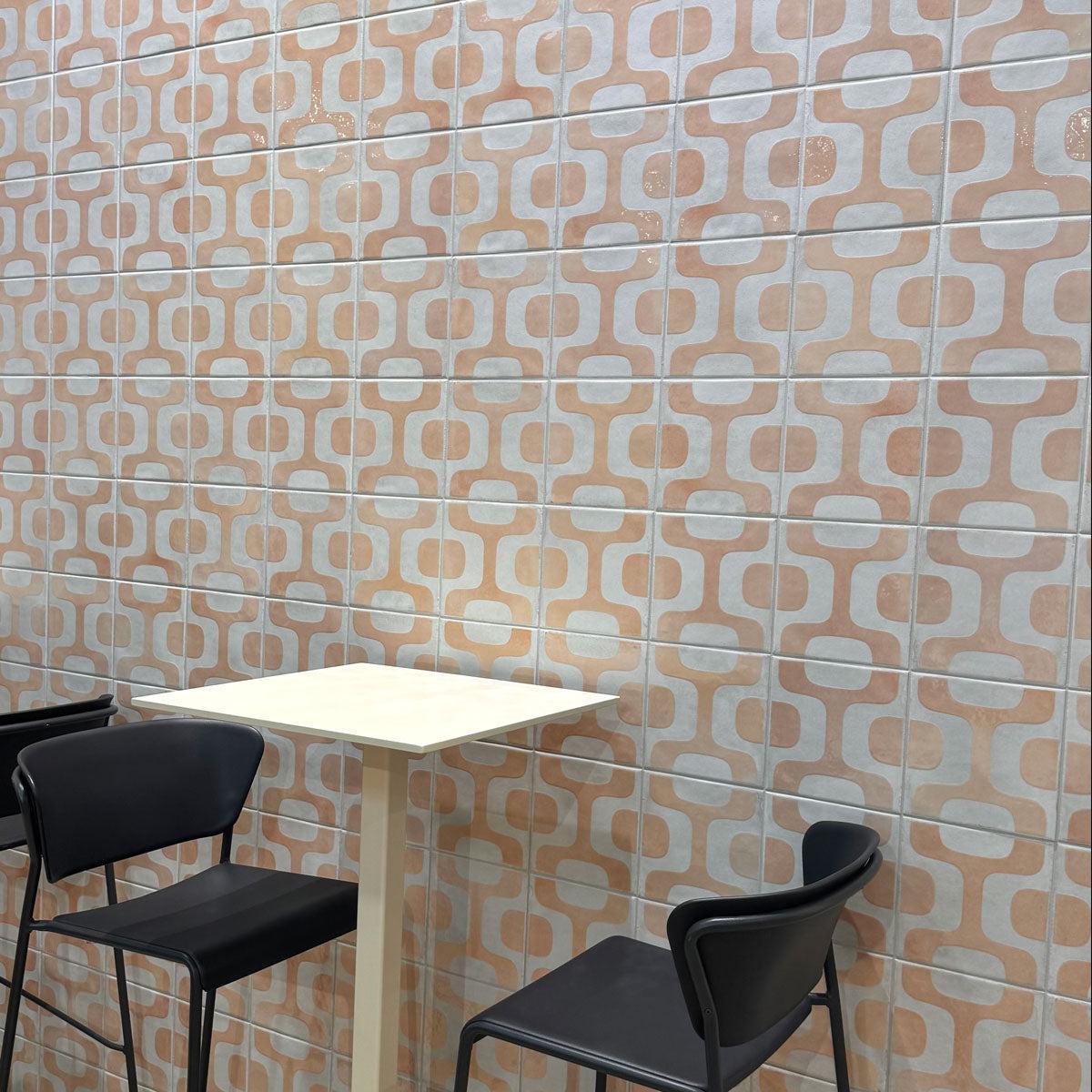 Formidus Terracotta Deco Square 8x8 Porcelain Tile | Tile Club