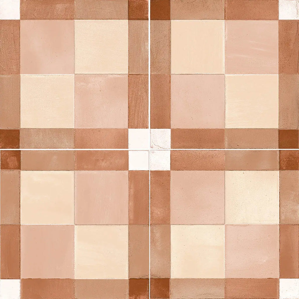 Formidus Terracotta Plaid Deco Porcelain Tile | Tile Club