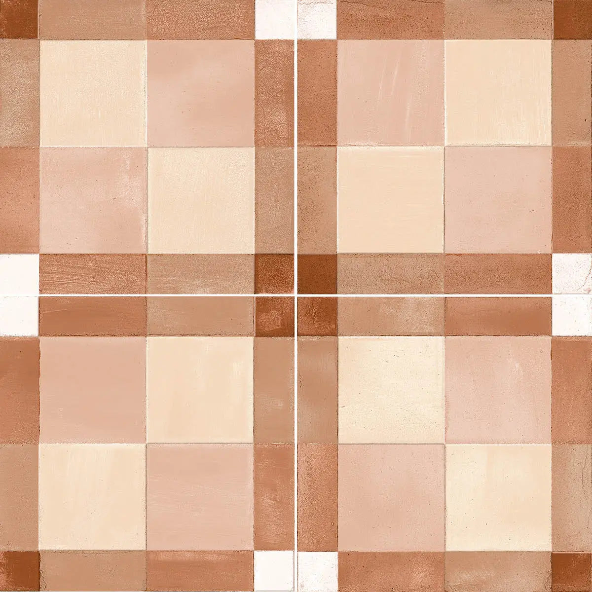 Formidus Terracotta Plaid Deco Porcelain Tile | Tile Club