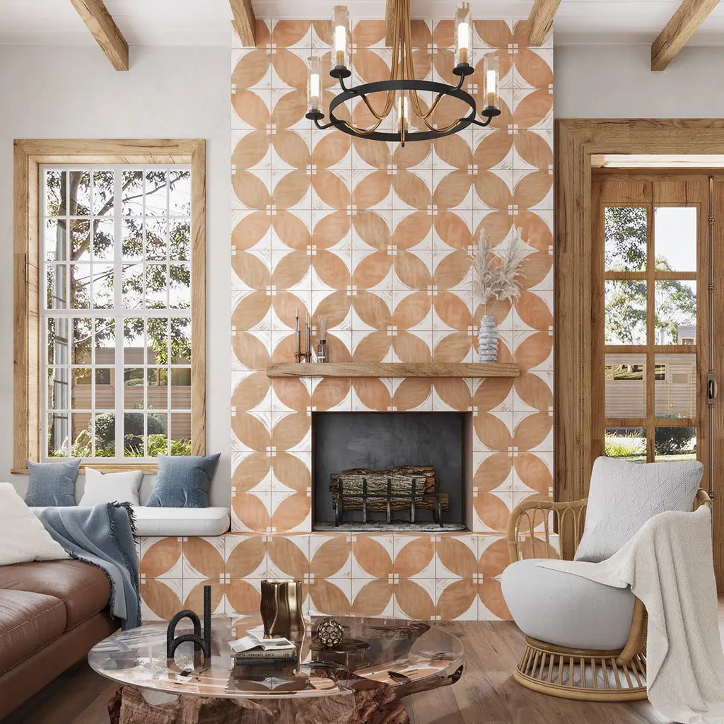 Formidus Terracotta Petal Deco Porcelain Tile | Tile Club