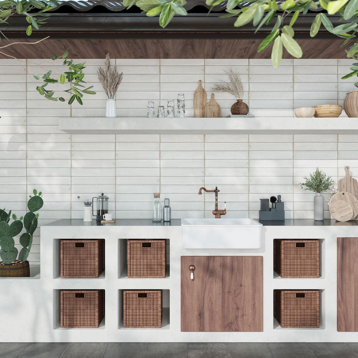 Formidus White Brick 3x16 Porcelain Tile | Tile Club