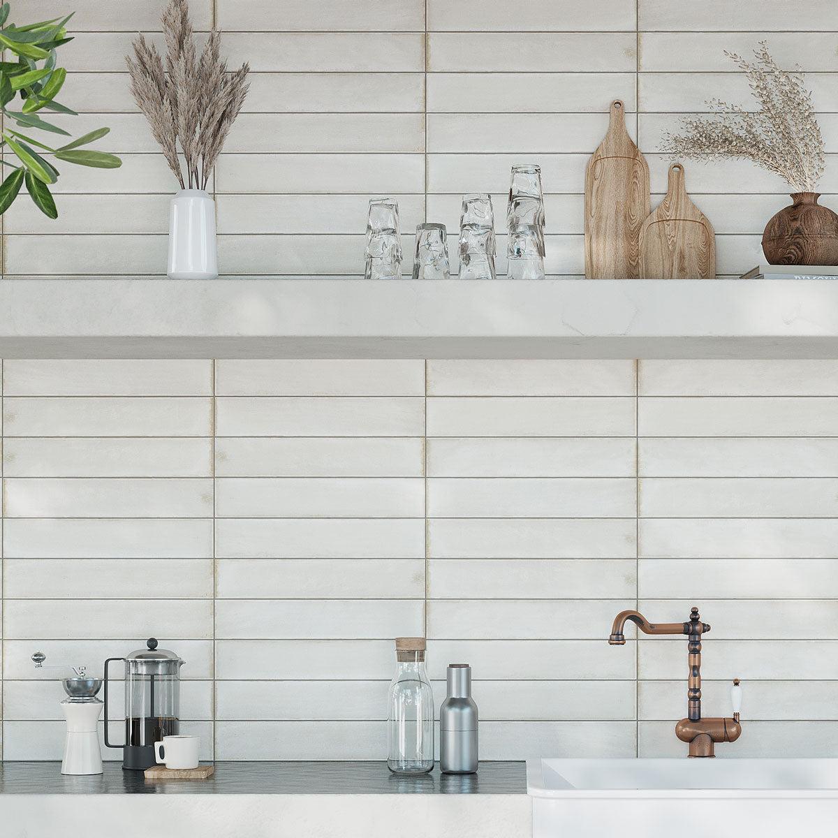 Formidus White Brick 3x16 Porcelain Tile | Tile Club
