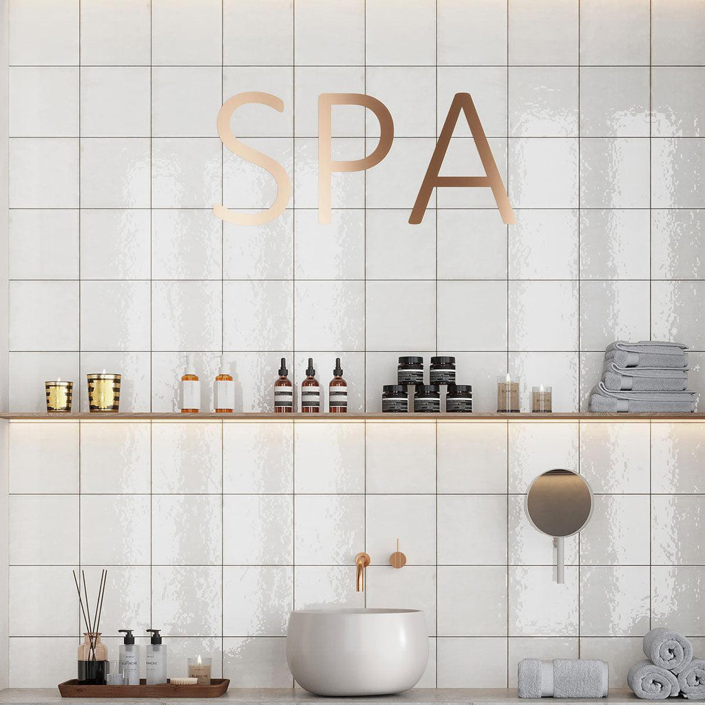 Formidus White Square 8x8 Porcelain Tile