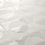 Formidus White Eclipse Square 8x8 Porcelain Tile | Tile Club