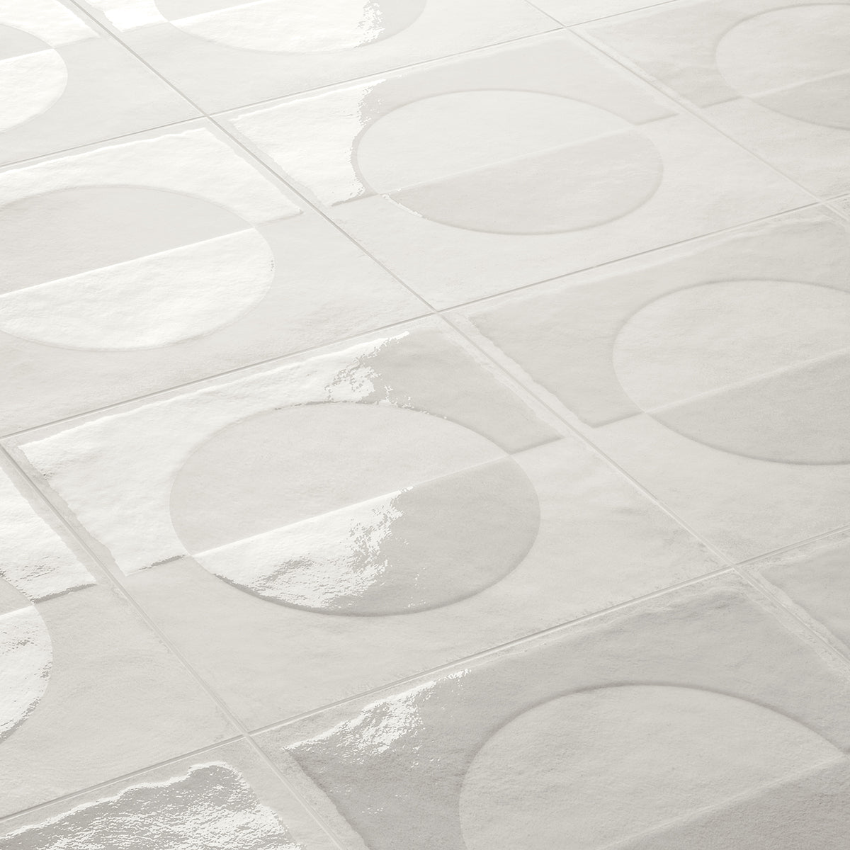 Formidus White Eclipse Square 8x8 Porcelain Tile | Tile Club