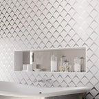 White Frost Diamond Glass Mosaic Tile
