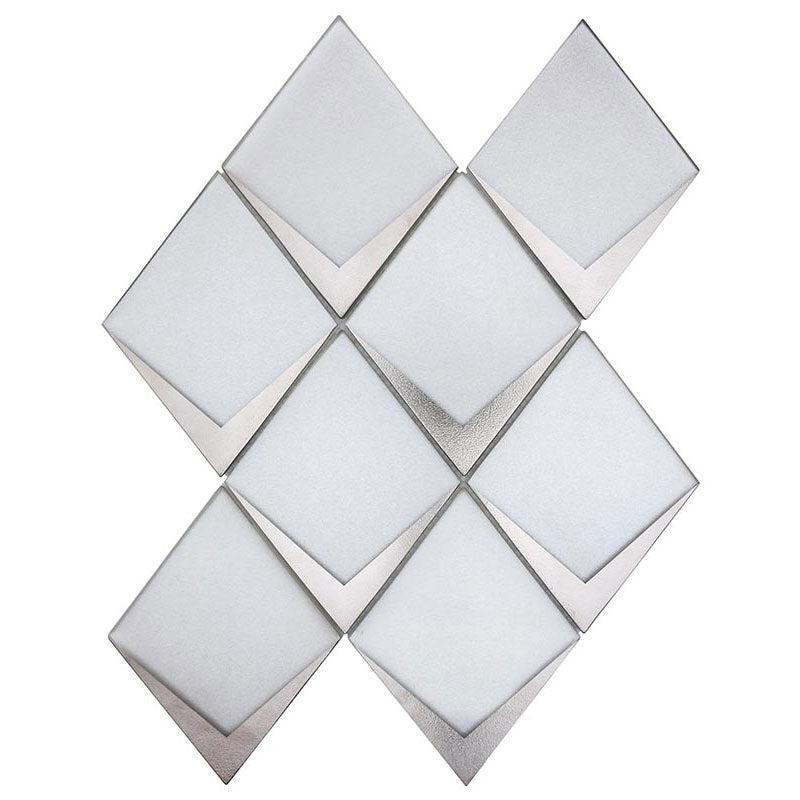 White Frost Diamond Glass Mosaic Tile
