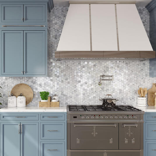 Frozen Dreams Hexagon Glass Mosaic Tile | Tile Club