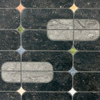 Futuristic Black and Multicolor Stars Marble Mosaic Tile | Tile Club