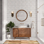 Futuristic White and Multicolor Stars Marble Mosaic Tile | Tile Club