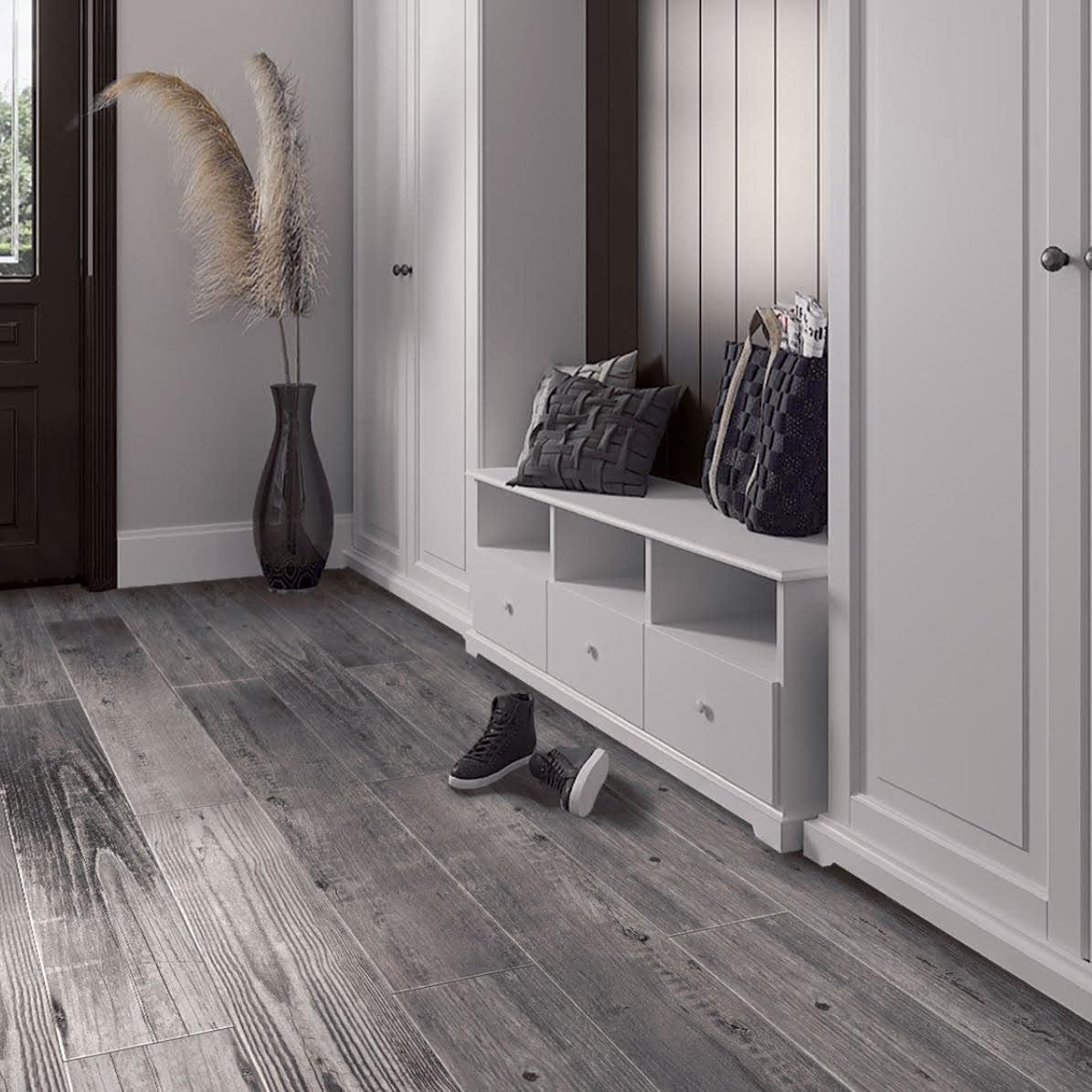 Gems Agata Reclaimed Wood Look Tile for a rustic modern entryway floor