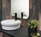 Black & White Bathroom with Gems Fume Backsplash