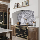 Geo Arrow Calacatta Bluette Marble Mosaic Tile | Tile Club