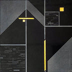 Geo Deco Black Marble and Brass Inlay Tile