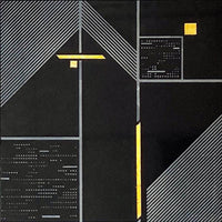 Geo Deco Black Marble and Brass Inlay Tile