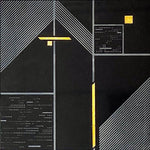 Geo Deco Black Marble and Brass Inlay Tile