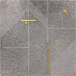 Geo Deco Gray Marble and Brass Inlay Tile