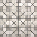 Geo Hexagon Wooden Beige Marble Mosaic Tile | Tile Club