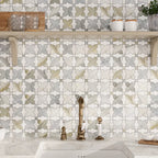 Geometria Marble Neutral Stars Mosaic Tile | Tile Club