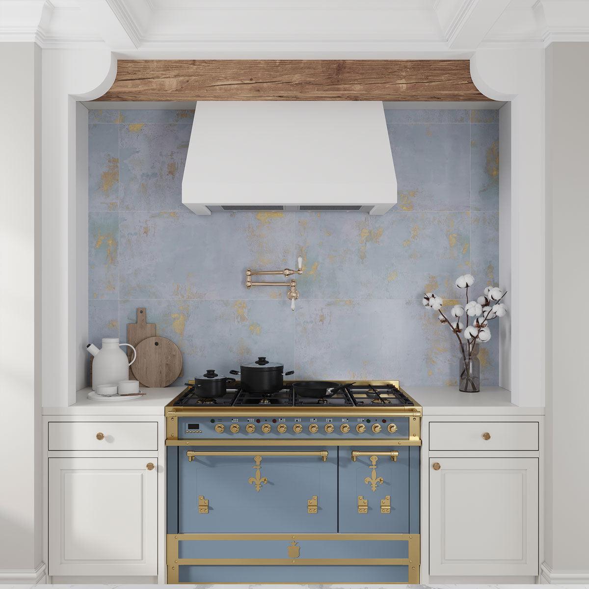 Gilded Age Blue Porcelain Tile 20x40 | Tile Club