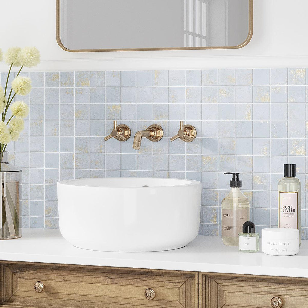 Gilded Age Blue Porcelain Mosaic | Tile Club