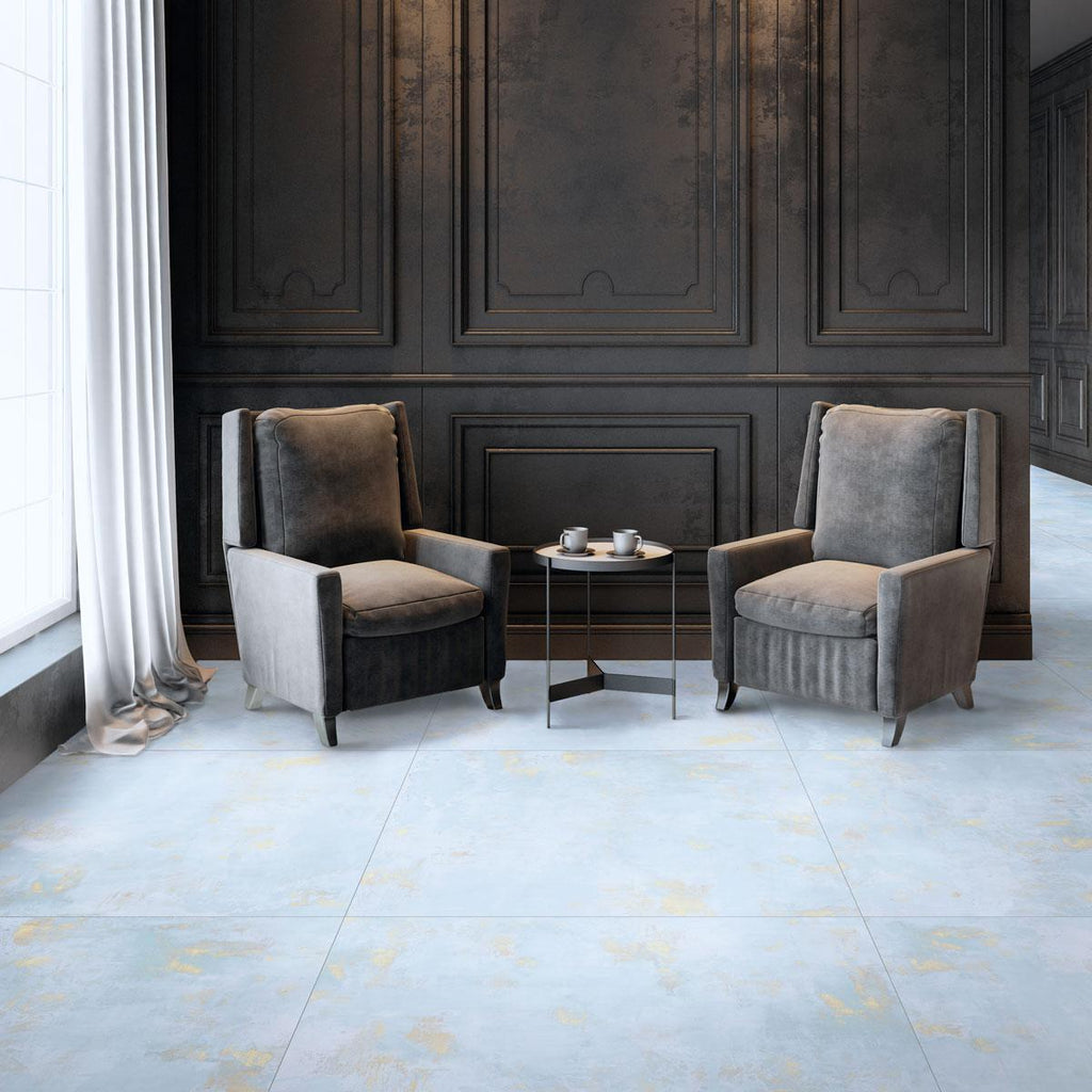 Gilded Age Blue Porcelain Tile 20x40 | Tile Club