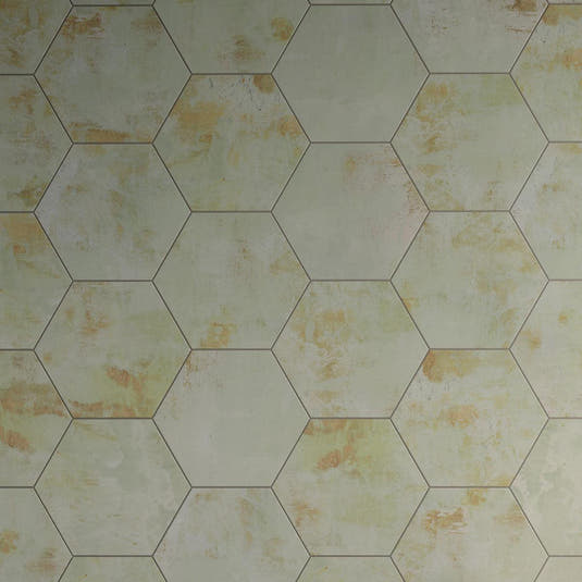 Gilded Age Green Hexagon Porcelain Tile | Tile Club