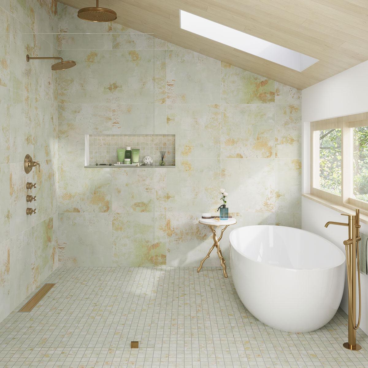 Gilded Age Green Porcelain Tile 24x24 | Tile Club