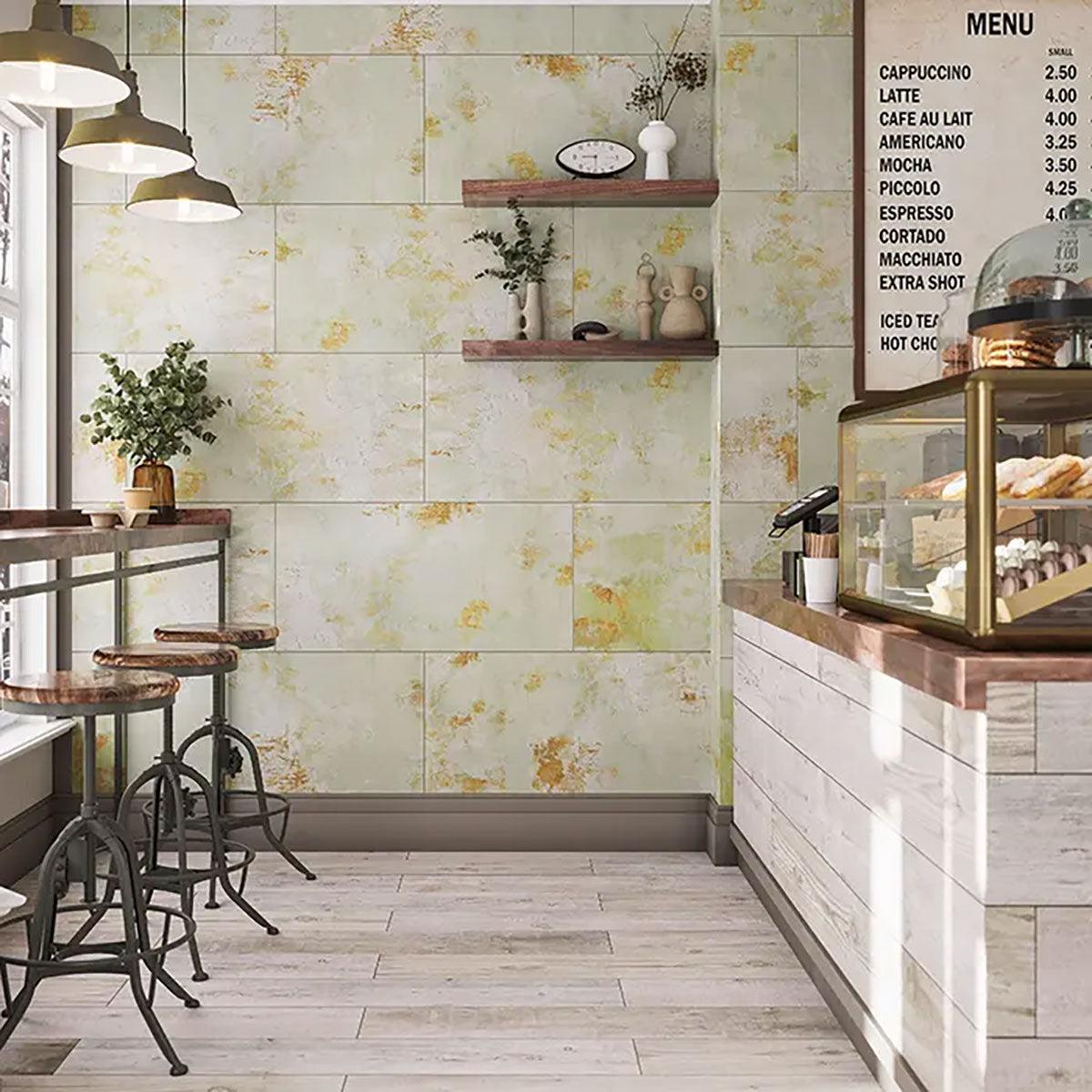 Gilded Age Green Porcelain Tile 20x40 | Tile Club