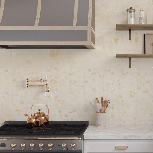Gilded Age Ivory Porcelain Mosaic | Tile Club