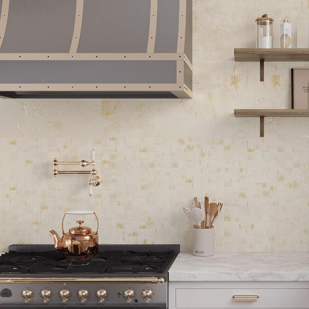 Gilded Age Ivory Porcelain Mosaic | Tile Club