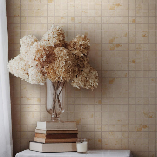 Gilded Age Ivory Natural Mosaic Wall Tile