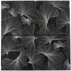 Bluma Gingko Black Etched Marble Mosaic