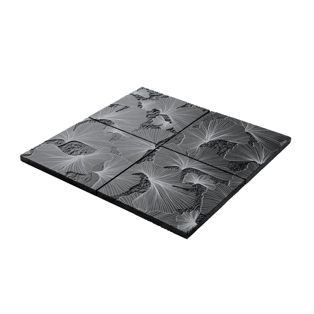 Bluma Gingko Black Etched Marble Mosaic | Tile Club