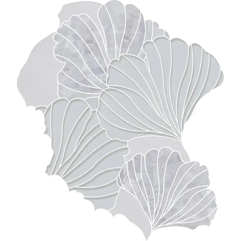 Gingko Marble, Shell and Glass Mosaic Tile
