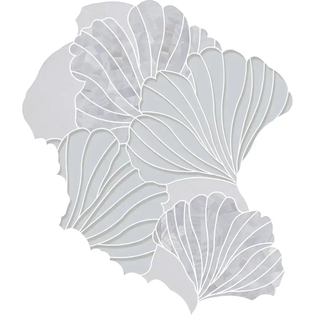 Gingko Marble, Shell and Glass Mosaic Tile