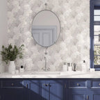Gingko Leaf Marble, Shell and Glass Mosaic Tile | Tile Club