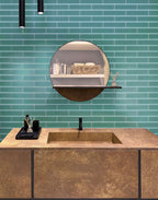 Glacier Aqua Glass Subway Tile Bathroom Backsplash