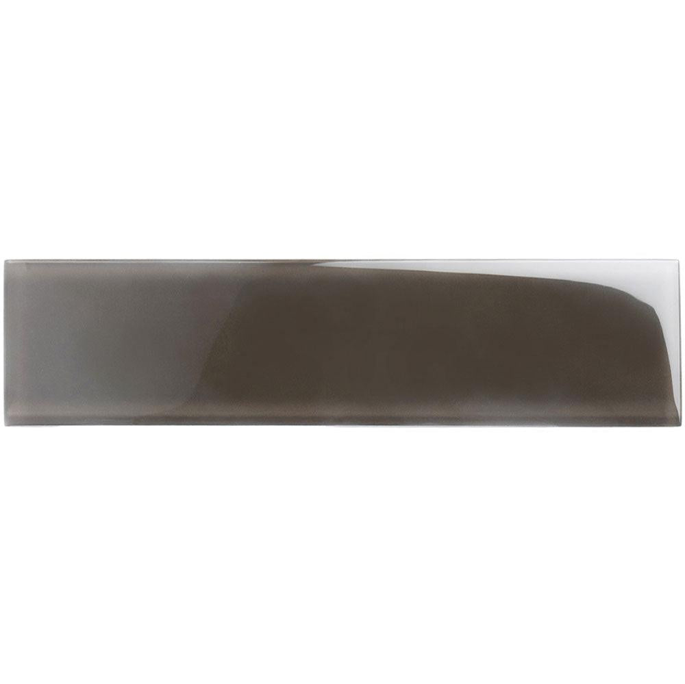Glacier Ash Gray 3''x12'' Polished Glass Tile Sample