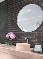 Glacier Ash Gray Matte Subway Tile Bathroom Backsplash