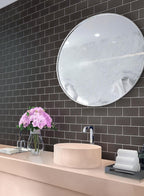 Glacier Ash Gray Matte Subway Tile Bathroom Backsplash