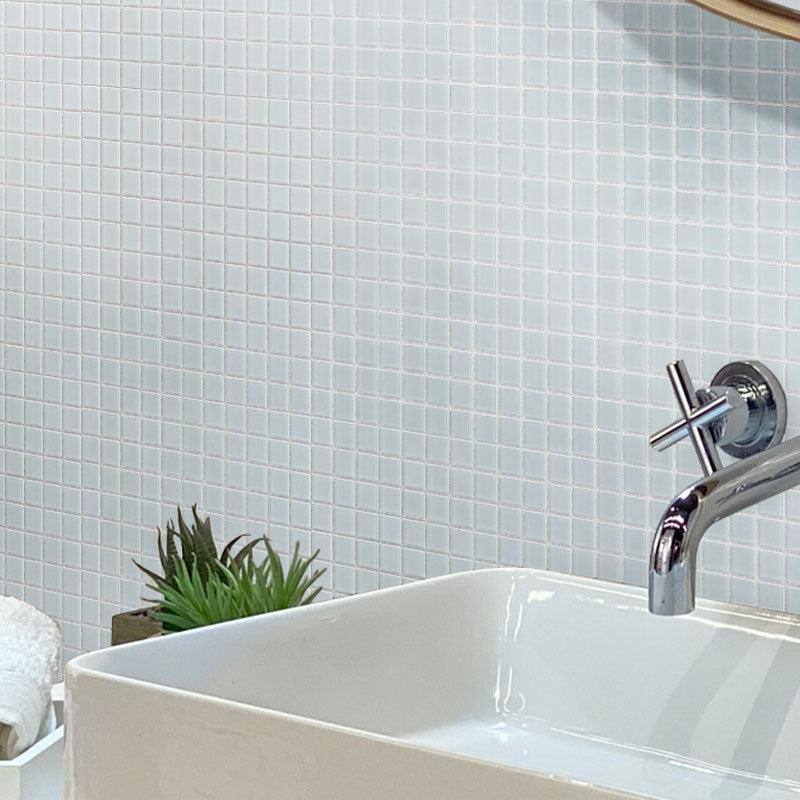 Glacier Aura Gray 1X1 Frosted Glass Tile | Tile Club